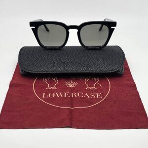 Lowercase Roseland Gloss Black Frame Flat Grey Lens Sunglasses w/ Case 49-22-149